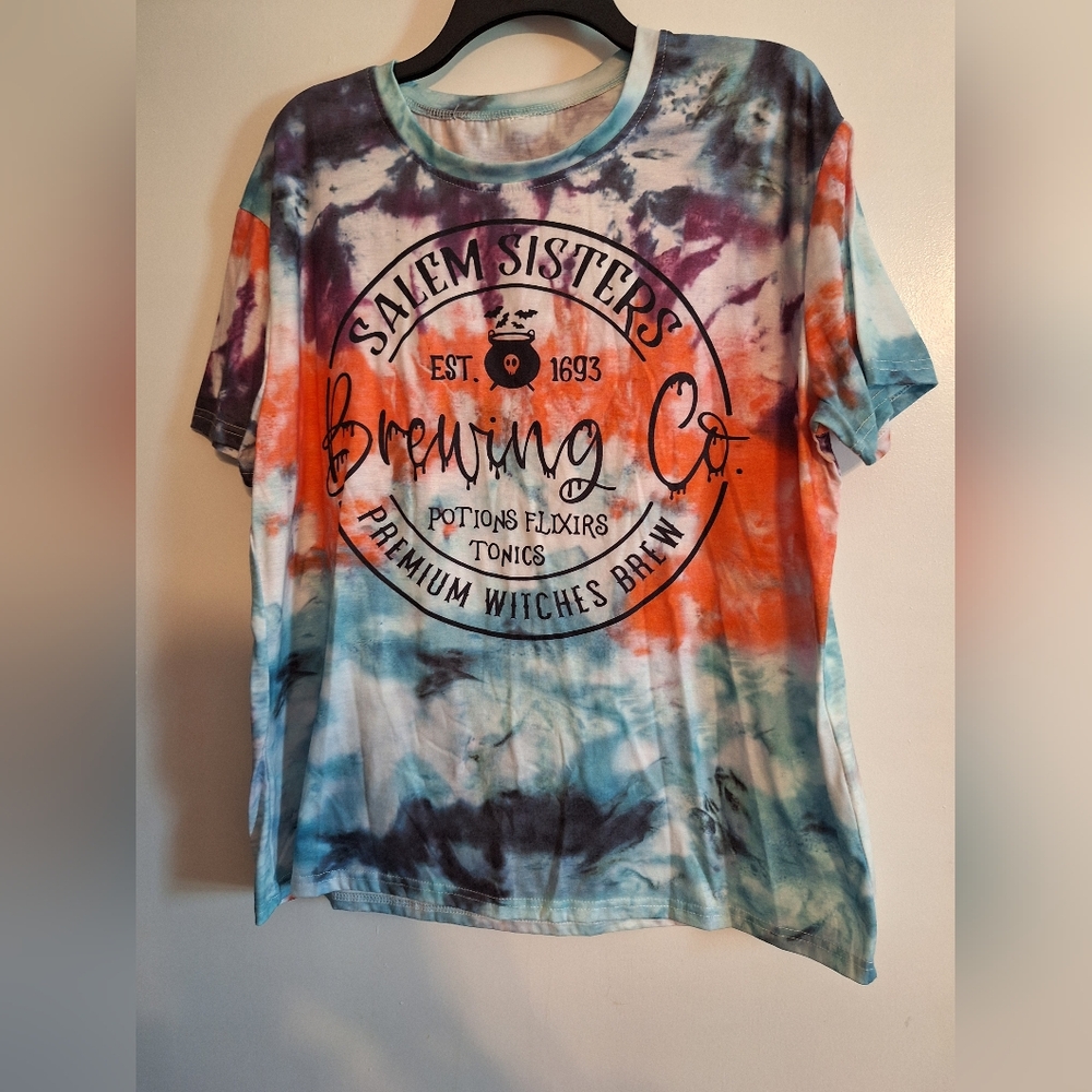 Salem Sisters Brewing Co. Witches Brew Shirt tie-dye Halloween SZ XL